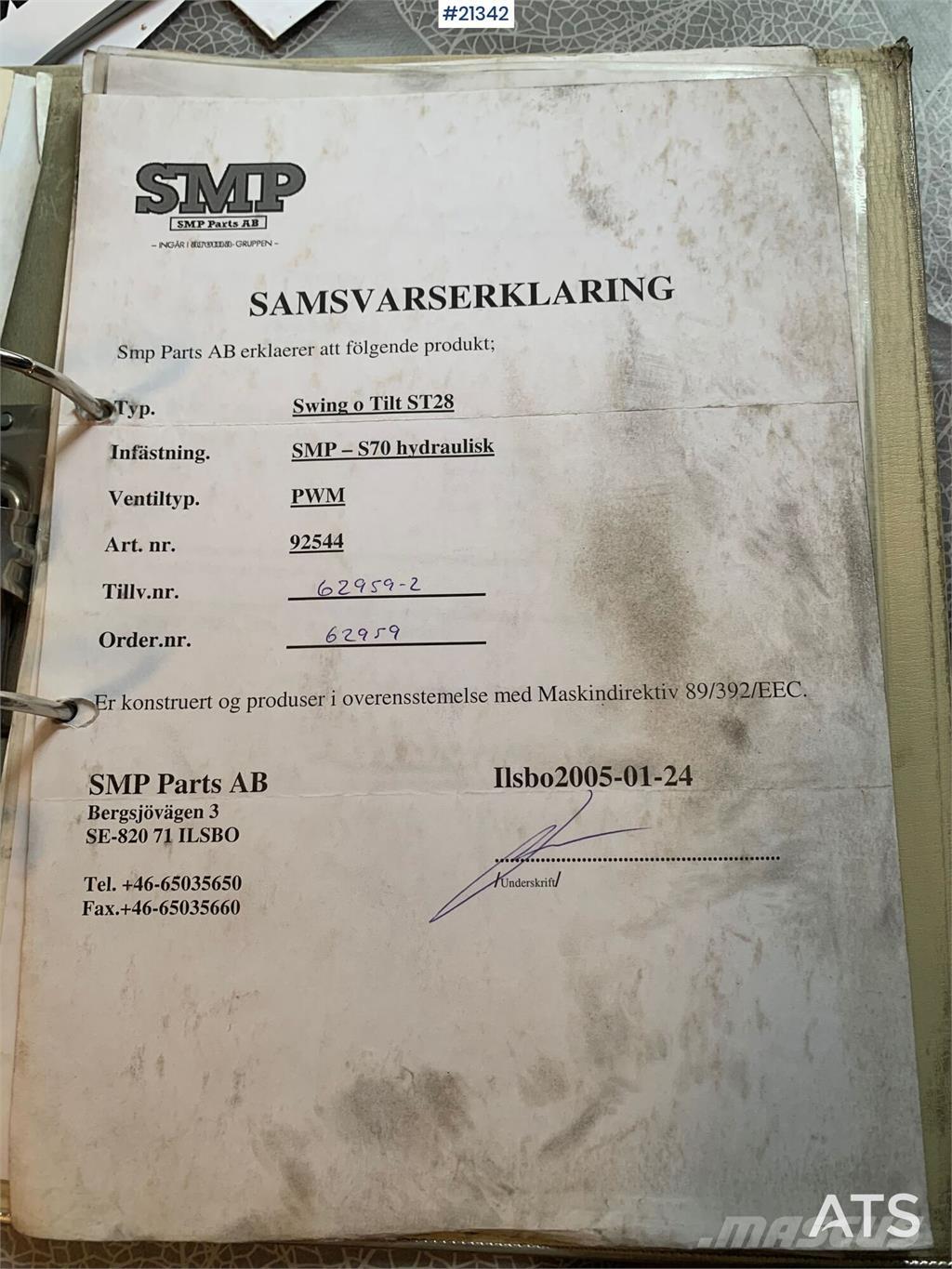 SMP S70 Rotortilt Otros componentes