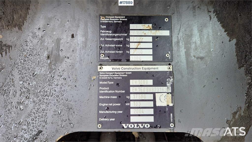 Volvo EW160B Excavadoras de ruedas