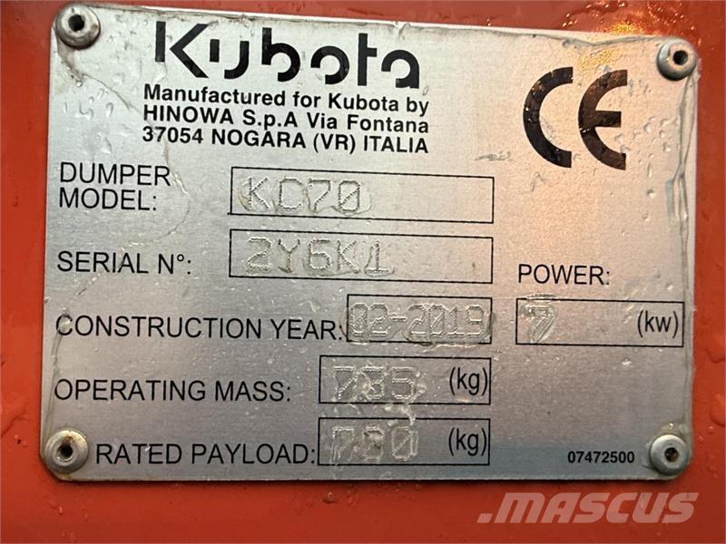 Kubota KC70 Vehículos compactos de volteo