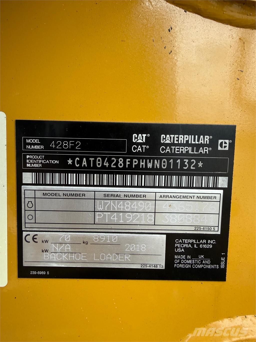 CAT 428F2 Retrocargadoras