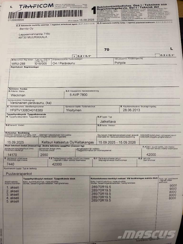 Weckman 5 AVP 7800 Maderas