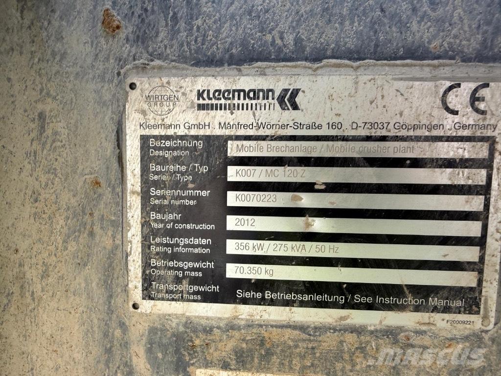 Kleemann MC120Z Trituradoras móviles