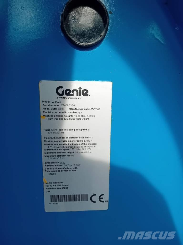 Genie Z 34/22 N Plataformas con brazo de elevación manual