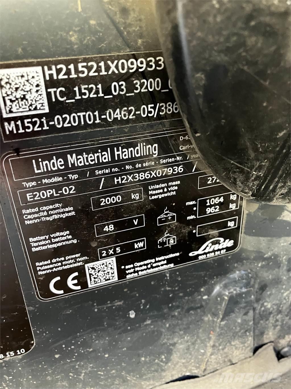 Linde E20PL Carretillas de horquilla eléctrica