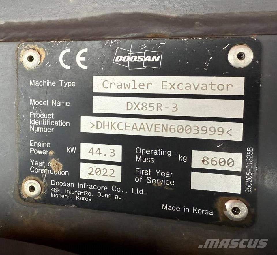 Doosan DX 85 R-3 Excavadoras 7t - 12t