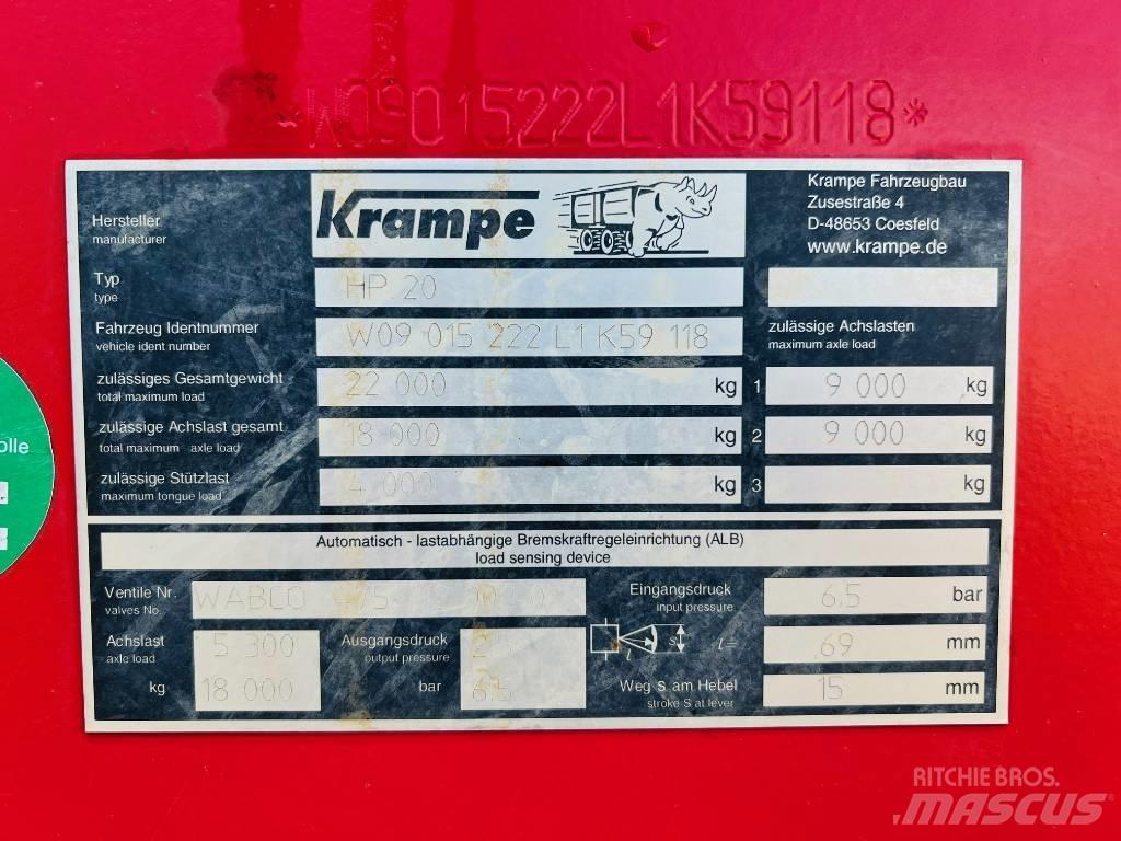 Krampe HP 20 Remolques con caja de volteo