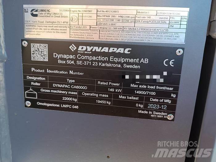 Dynapac CA6000D Rodillos vibratorios arrastrados