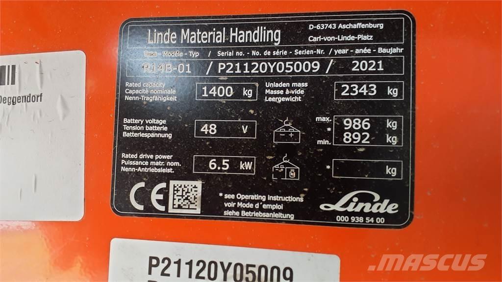 Linde R14B Montacargas de alcance de gran altura