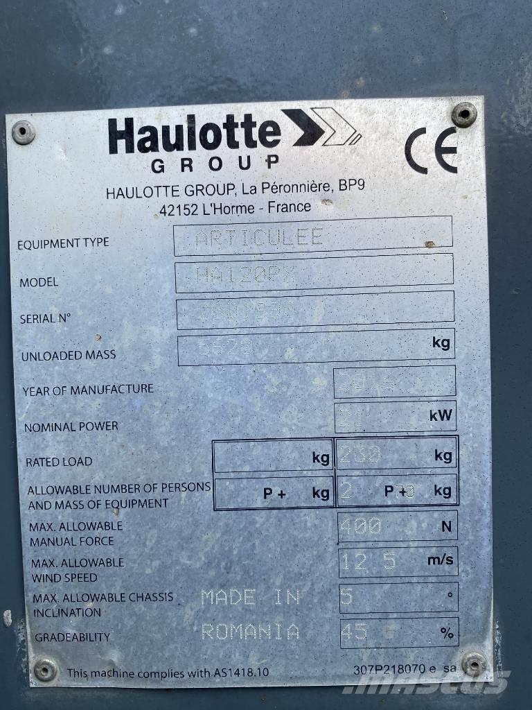 Haulotte HA 120 P Plataformas con brazo de elevación manual