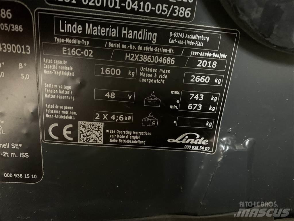 Linde E16C Carretillas de horquilla eléctrica