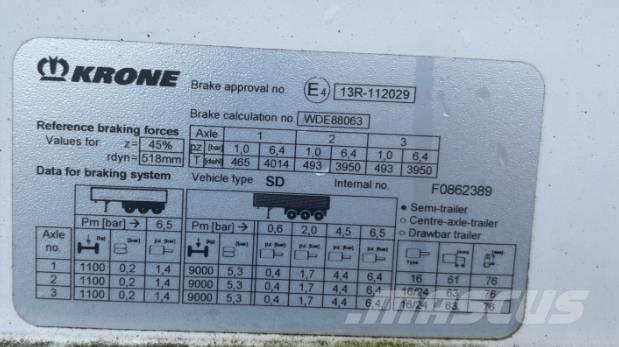 Krone SD Remolques de caja de lona