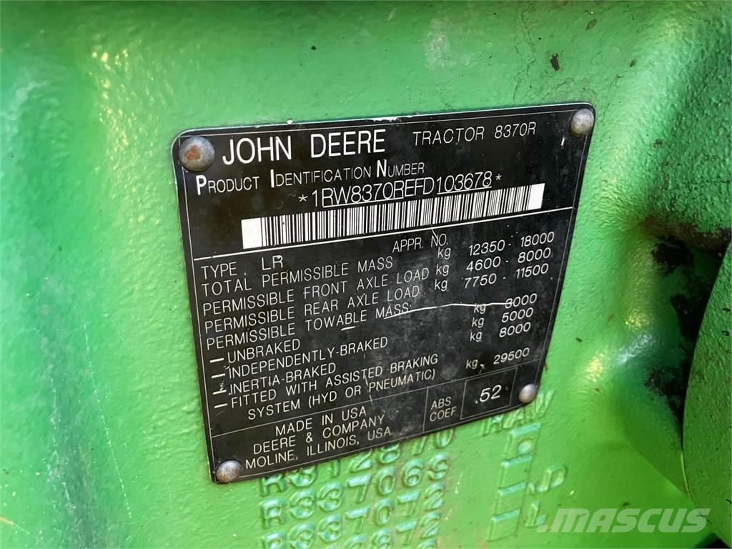 John Deere 8370R Tractores