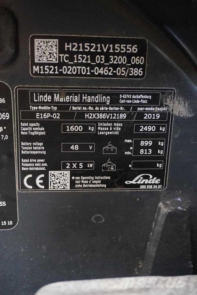 Linde E 16 P Carretillas de horquilla eléctrica