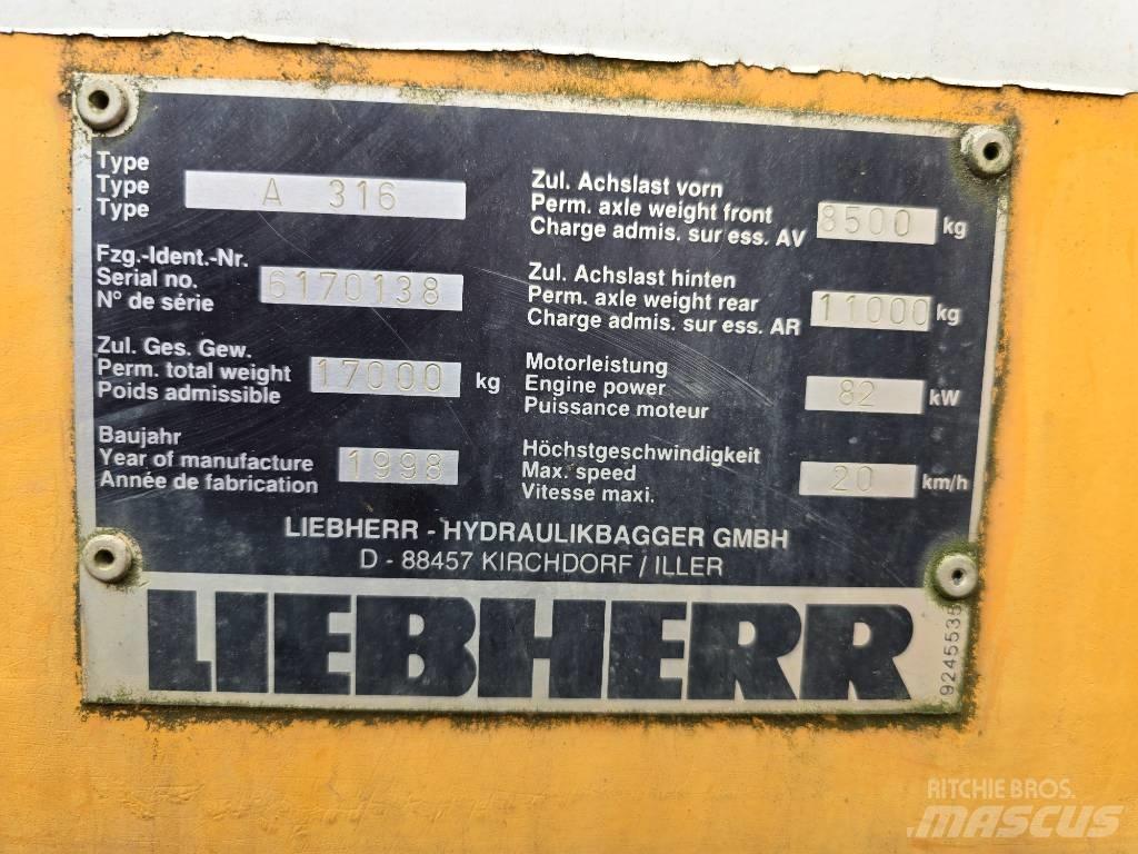 Liebherr A 316 Excavadoras de ruedas