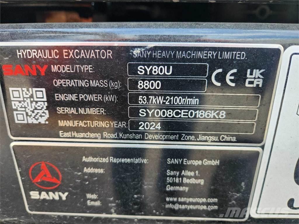 Sany SY80U Excavadoras 7t - 12t