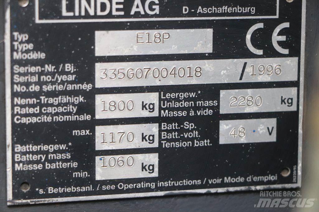 Linde E18P Carretillas de horquilla eléctrica