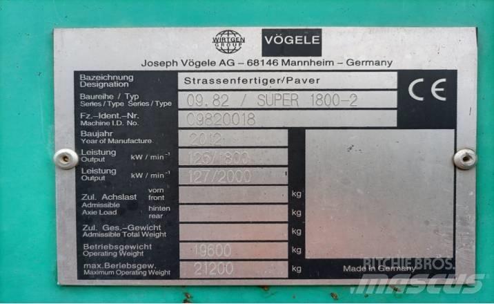 Vögele SUPER1800-2 Asfaltadoras