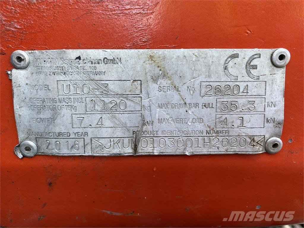 Kubota U10-3 Excavadoras de ruedas