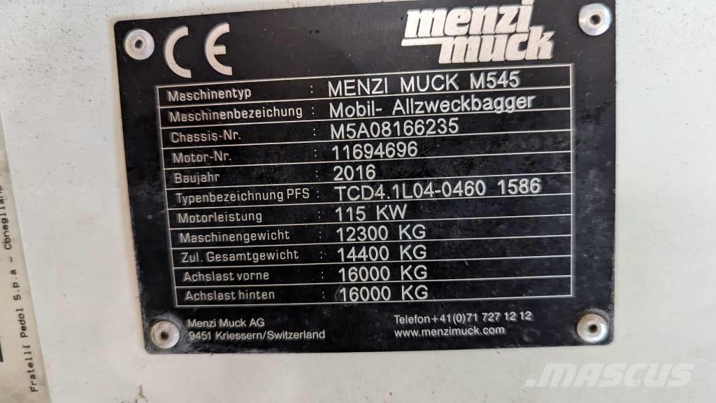 Menzi Muck M545 Excavadoras de ruedas