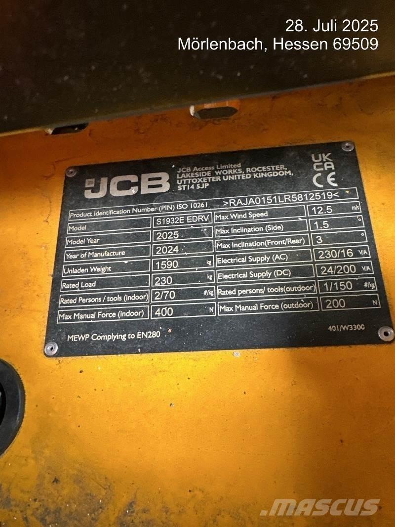 JCB S1932E Plataformas tijera