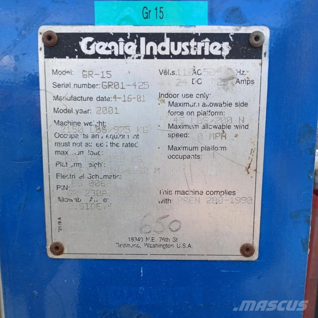 Genie GR 15 Plataforma elevadora autopropulsada