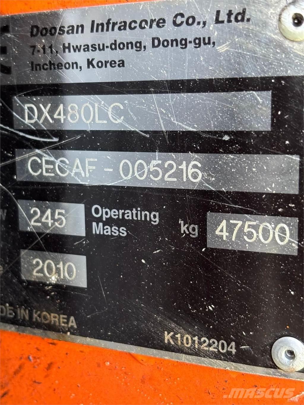 Doosan DX480LC Excavadoras sobre orugas