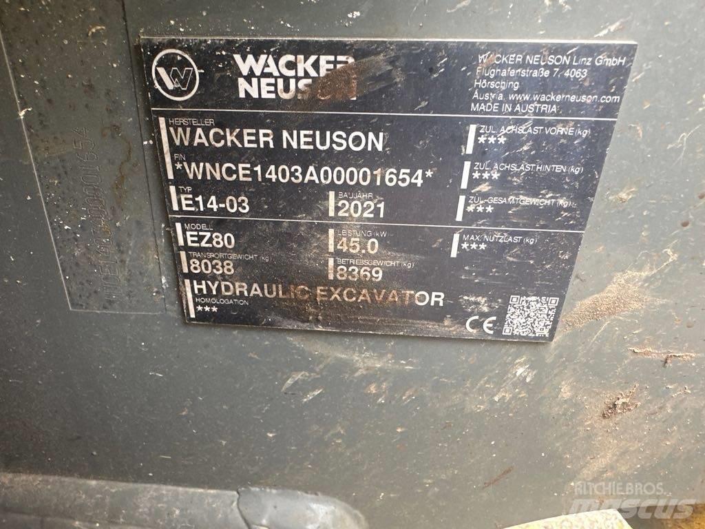 Wacker Neuson EZ80 Excavadoras sobre orugas