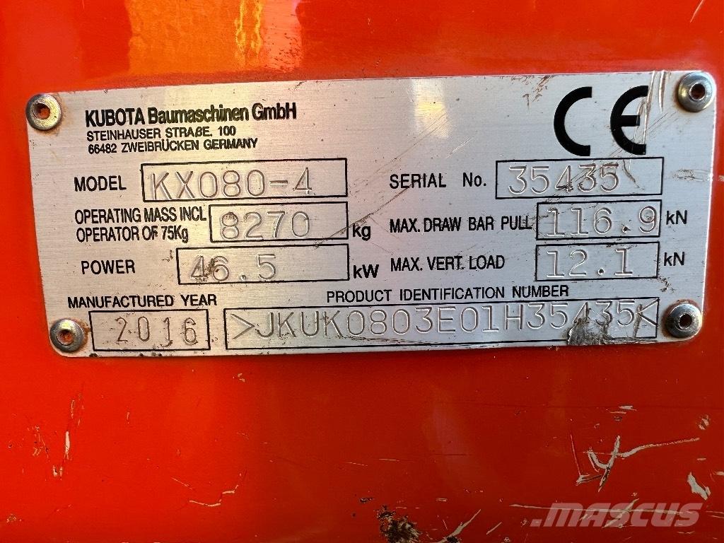 Kubota KX 080-4 Miniexcavadoras
