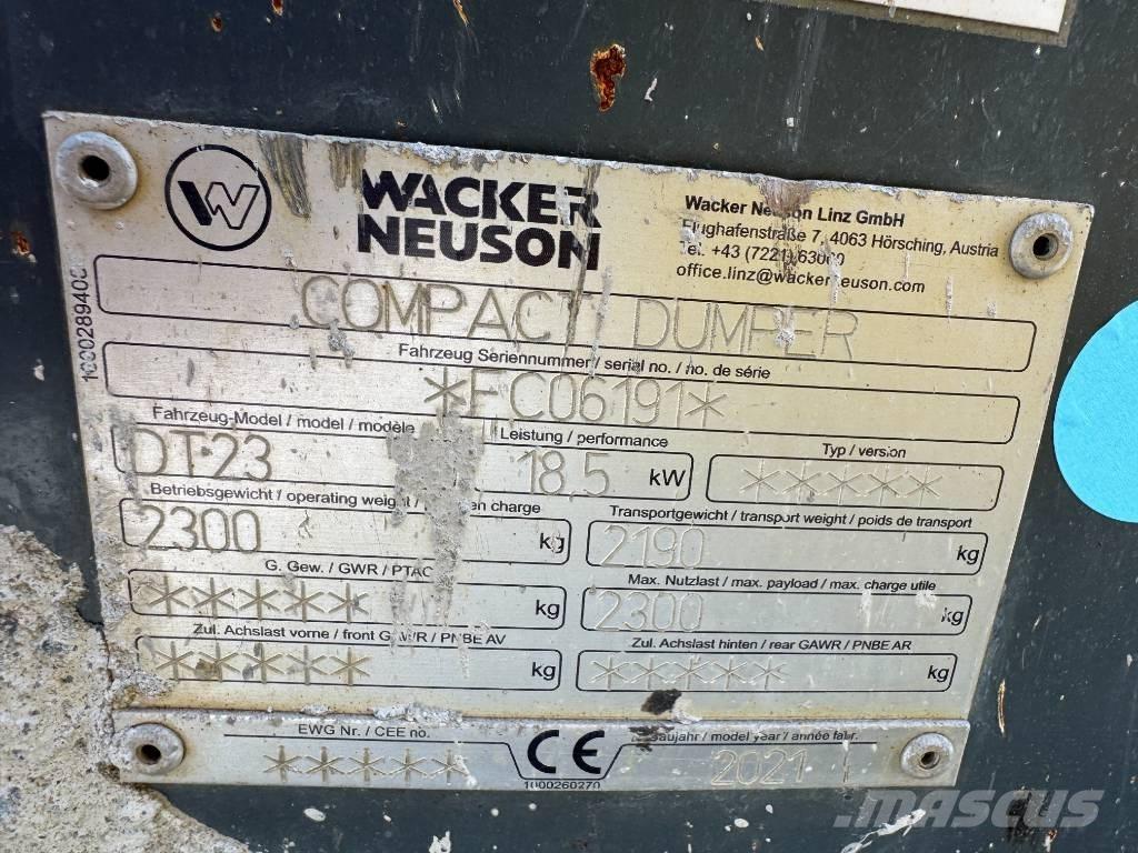 Wacker Neuson DT23 Camiones de volteo sobre orugas