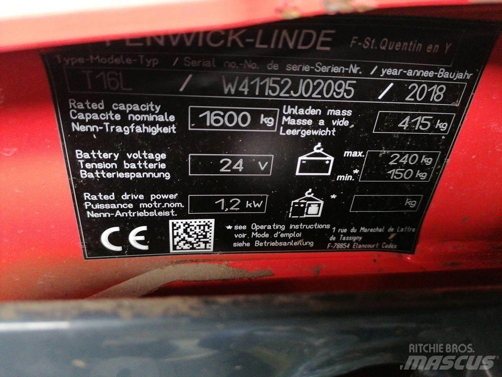 Linde T16L Montacargas de baja elevación