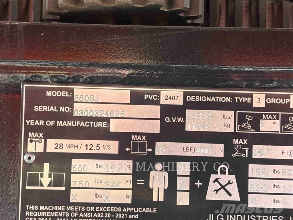 JLG 660SJ Plataformas con brazo de elevación manual