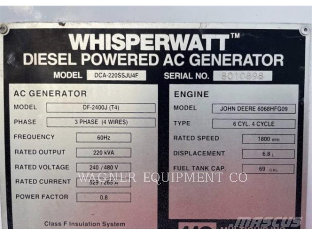 MultiQuip DCA220SSJU4F Otros Generadores