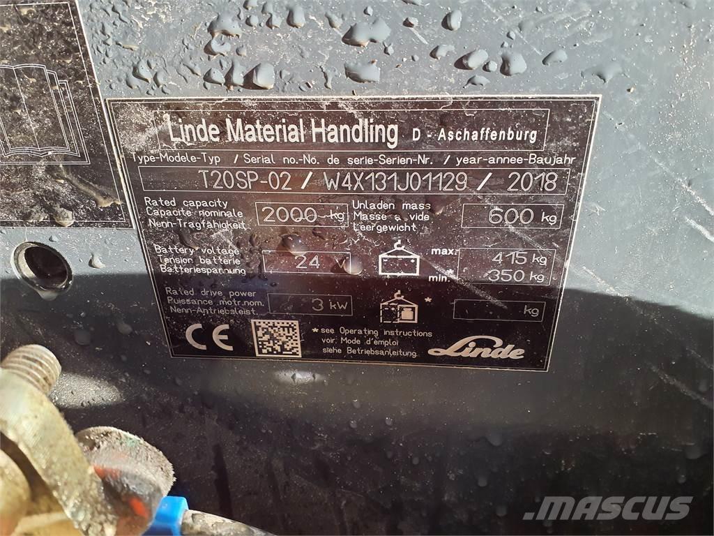 Linde T20SP kurz Montacargas de baja elevación