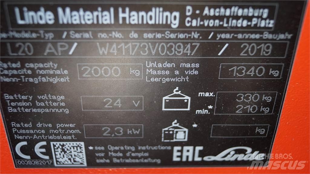 Linde L20APi Montacargas manual