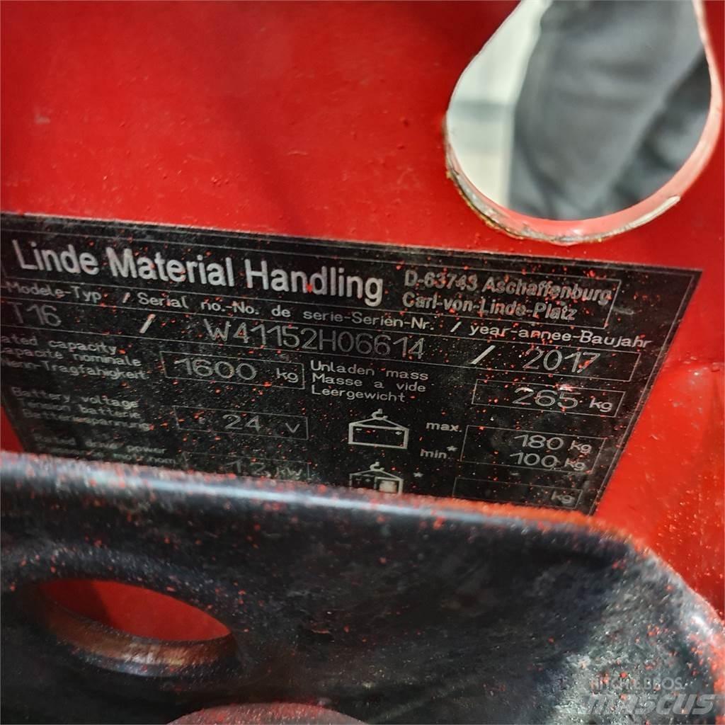 Linde T16 Montacargas de baja elevación