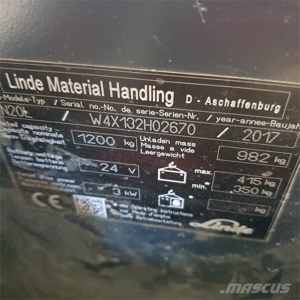 Linde N20L kurz Montacargas recogepedidos de media altura