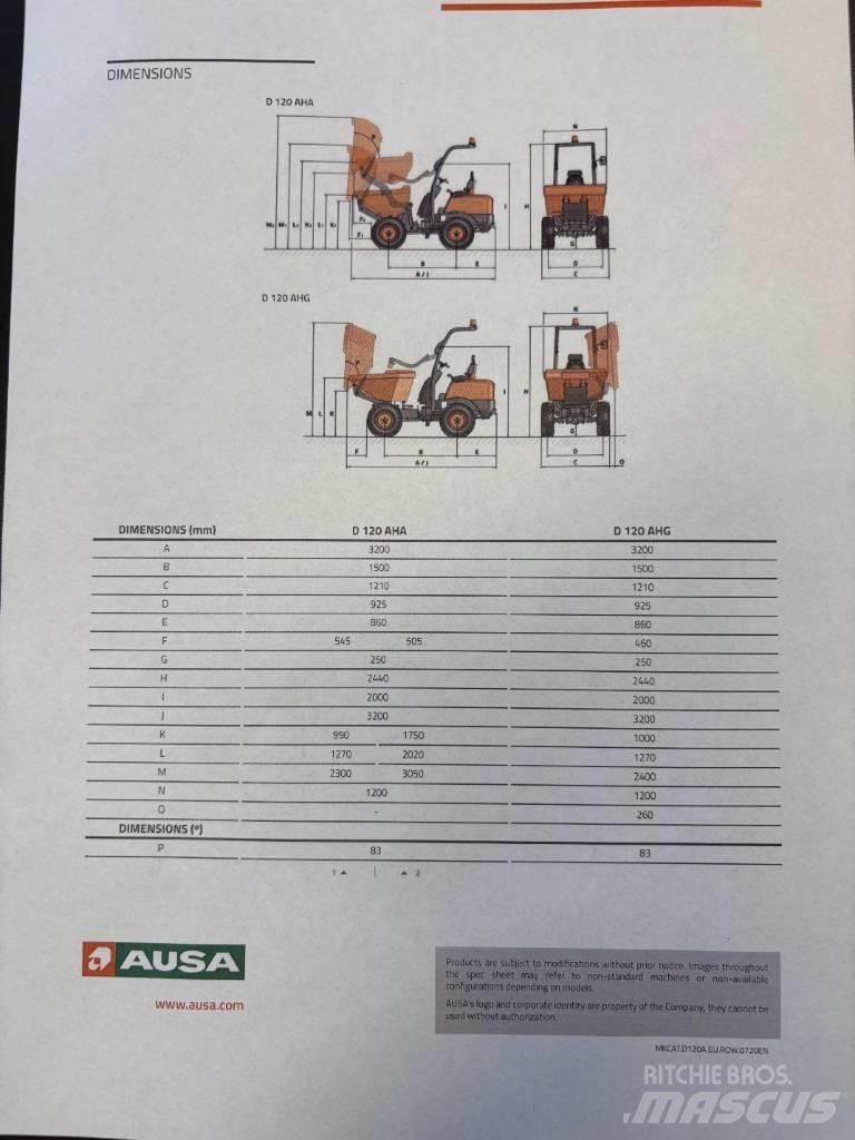 Ausa Dumper D120AHA Vehículos compactos de volteo