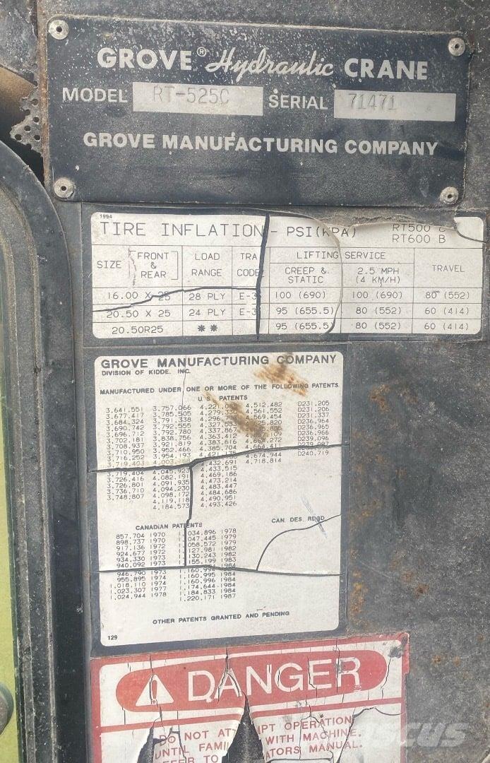 Grove RT525C Grúas autopropulsadas