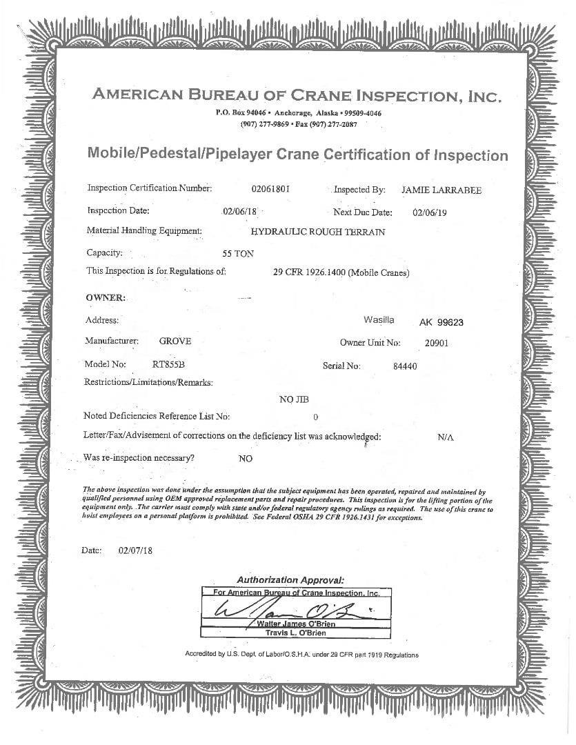 Grove RT855B Grúas autopropulsadas