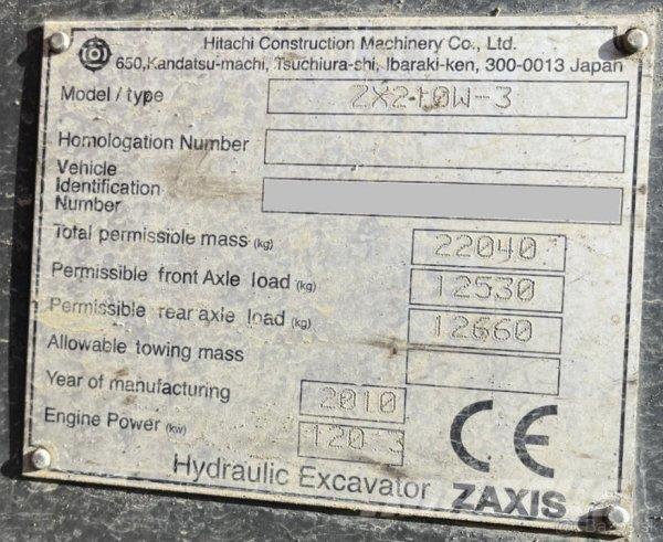 Hitachi ZX 210W-3 Excavadoras de ruedas