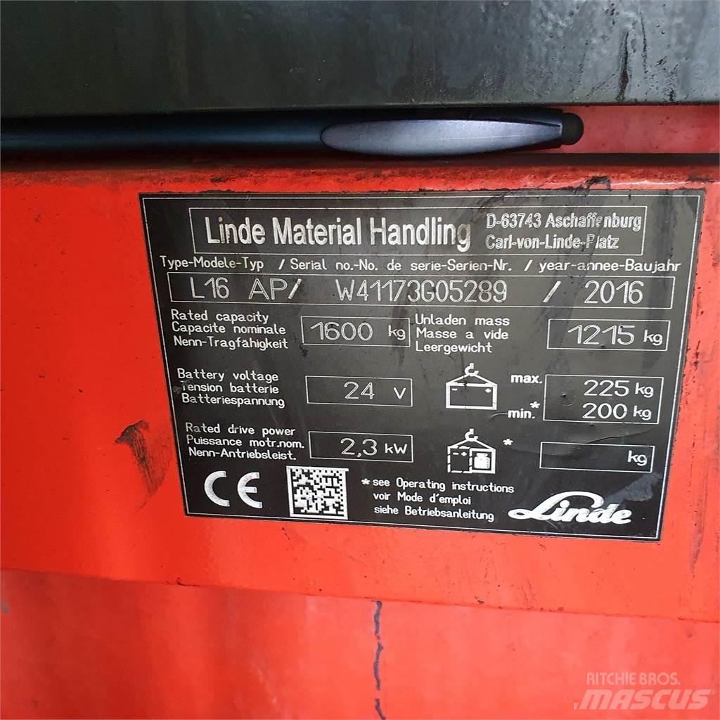 Linde L16AP Montacargas manual