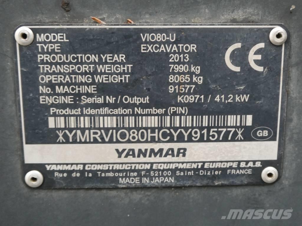 Yanmar Vio 80 U Excavadoras 7t - 12t