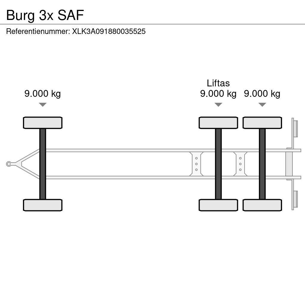 Burg 3x SAF Remolques portacontenedores