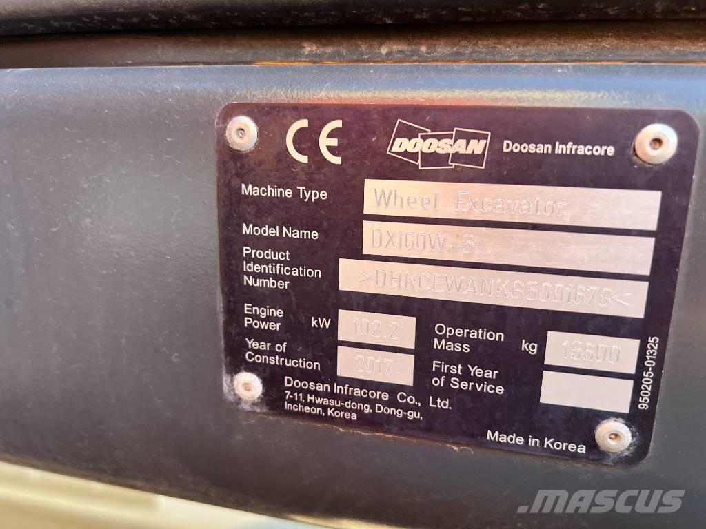 Doosan DX160W-5 Excavadoras de ruedas