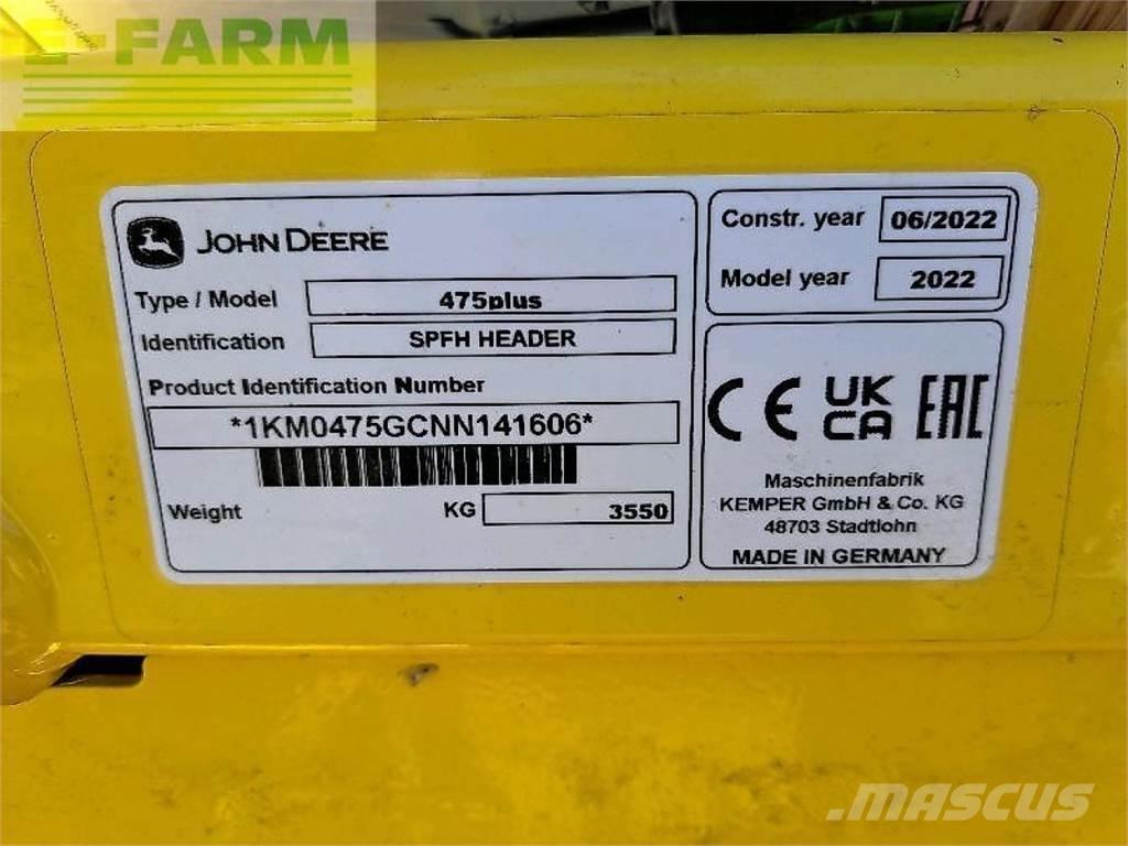 Kemper 475 plus Accesorios para cosechadoras combinadas