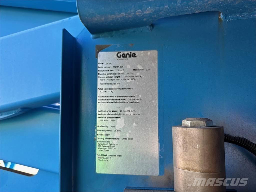 Genie Z62/40 Plataformas con brazo de elevación manual