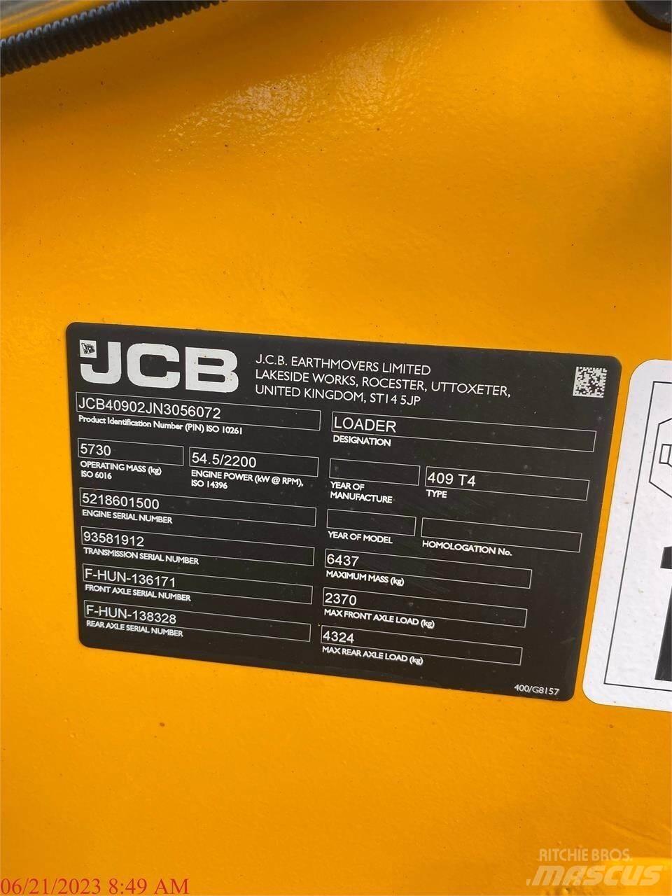 JCB 409 Cargadoras sobre ruedas