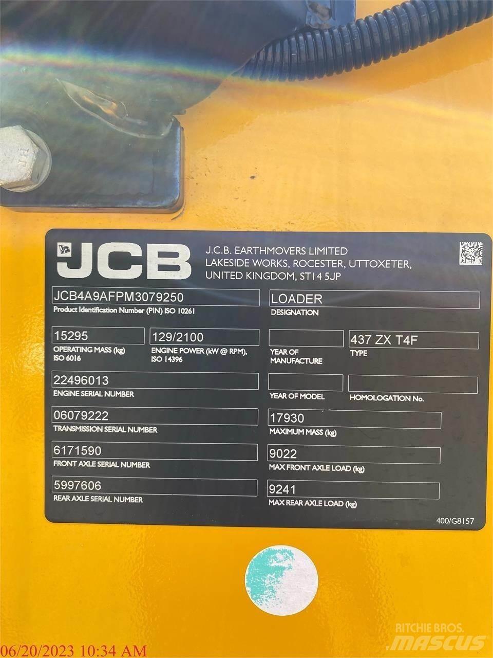 JCB 437ZX Cargadoras sobre ruedas