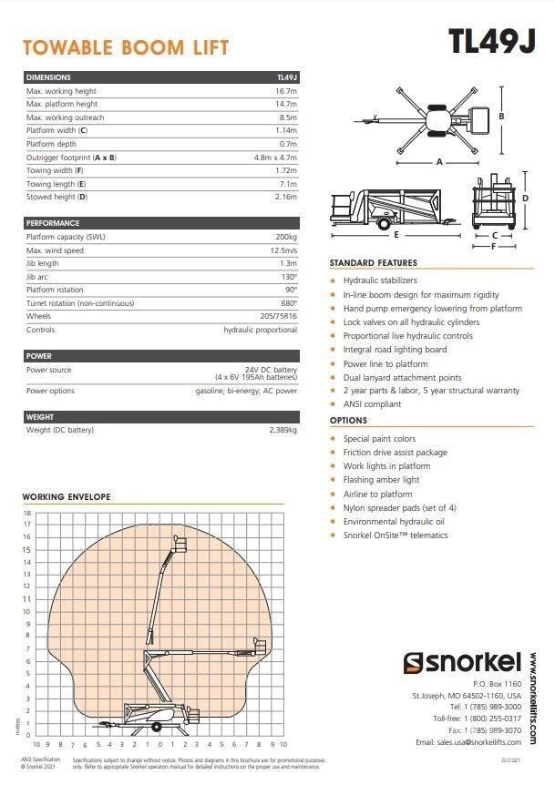 Snorkel TL49J Plataformas remolcables