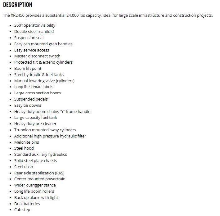 Xtreme MFG XR2450-D Carretillas telescópicas